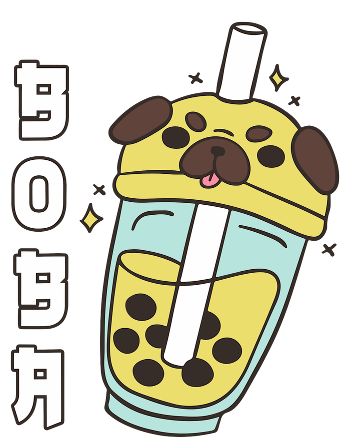 Cute Pug Boba Tea Kawaii Anime Japanese Funny Dog Lover Gift 16 in Basic Backpack