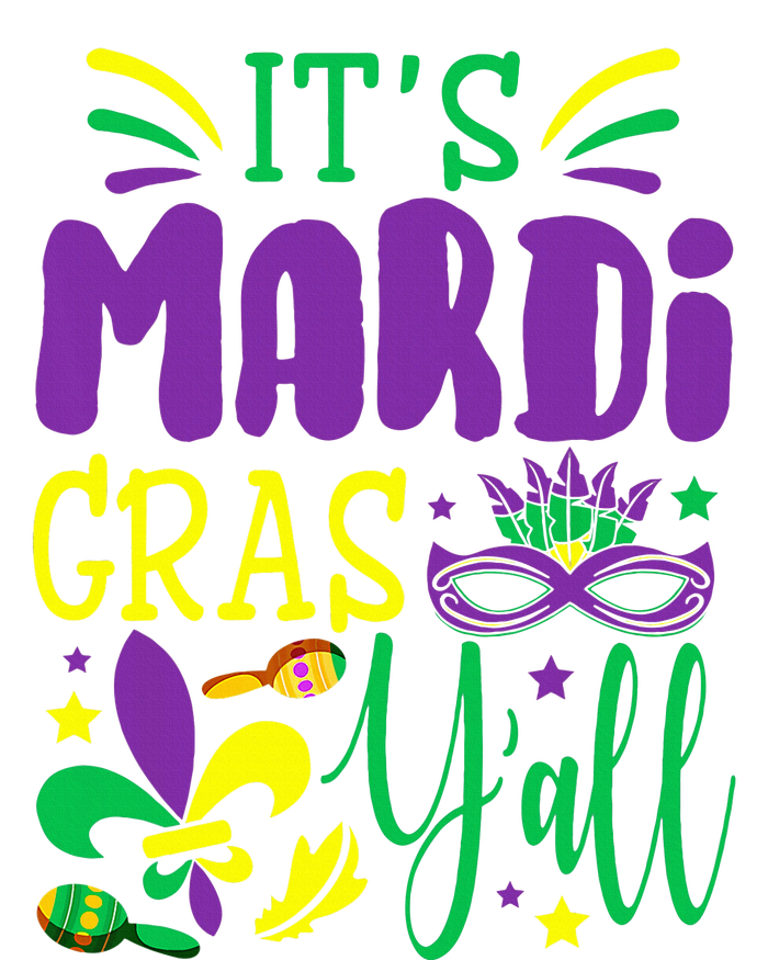 Its Mardi Gras Yall Mardi Gras Party Mask Costume Ladies Long Sleeve Shirt