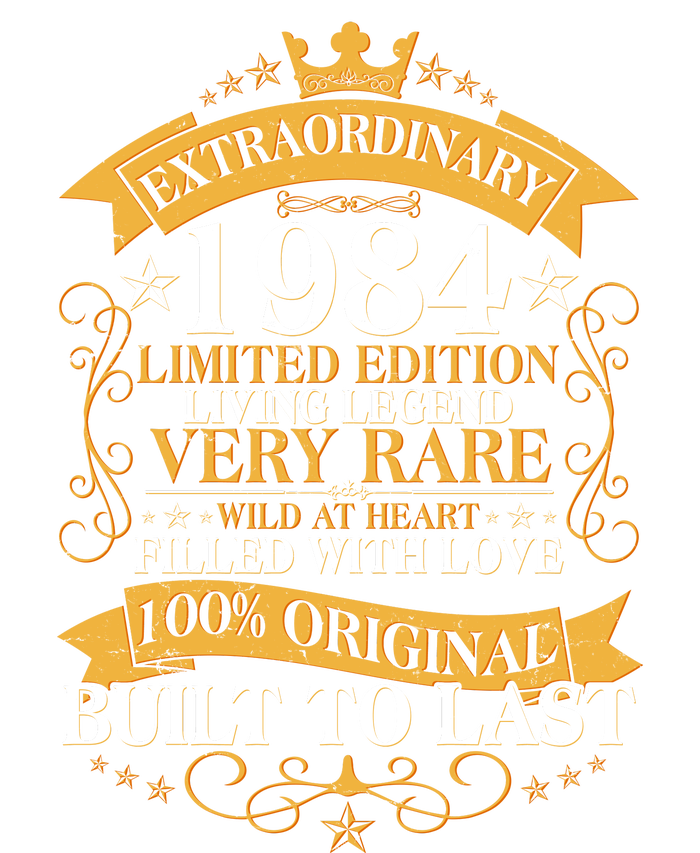 Extraordinary 1984 Limited Edition Built To Last 40th Birthday T-Shirt