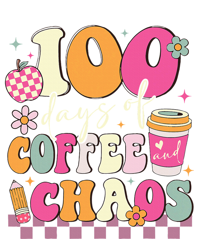 100 Days Of Coffee Chaos Lover Teacher Women's Flannel Pajama Set