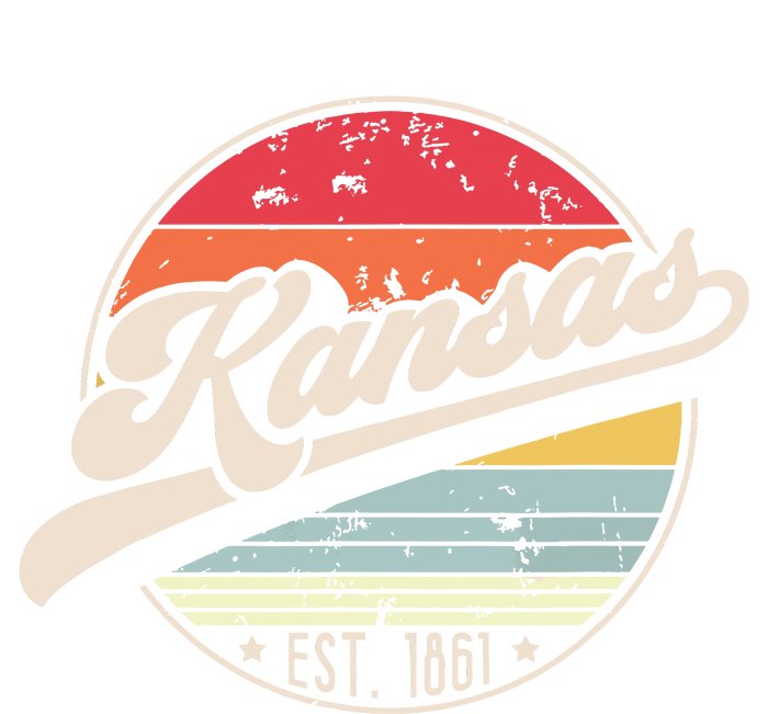 Retro Kansas Home State Ks Cool 70s Style Sunset T-Shirt