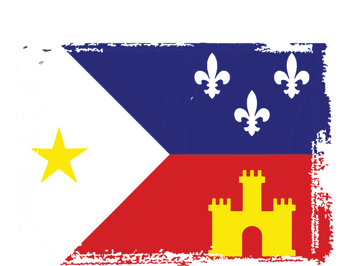 Louisiana Cajun Acadiana Flag Dry Zone Grid Polo