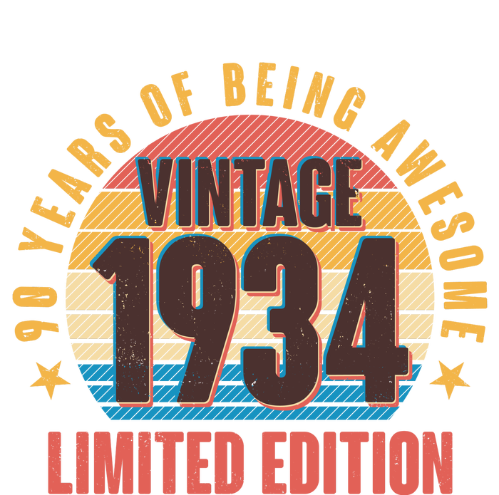 90 Years Of Being Awesome 1934 Limited Edition Vintage Retro T-Shirt