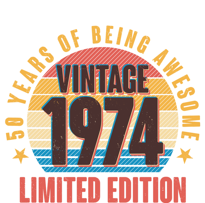 50 Years Of Being Awesome 1974 Limited Edition Vintage Retro T-Shirt