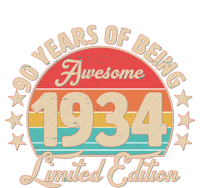 1934 Birthday 90 Years Of Being Awesome Limited Edition Cooling Performance Long Sleeve Crew