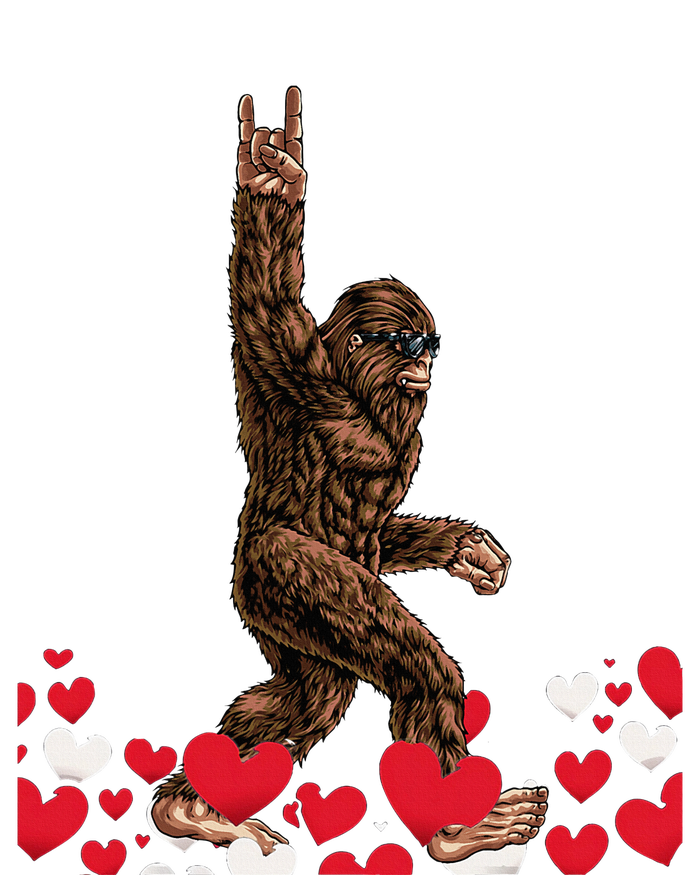 Bigfoot Valentines Day Funny Hearts Sasquatch Love Tall Sweatshirt