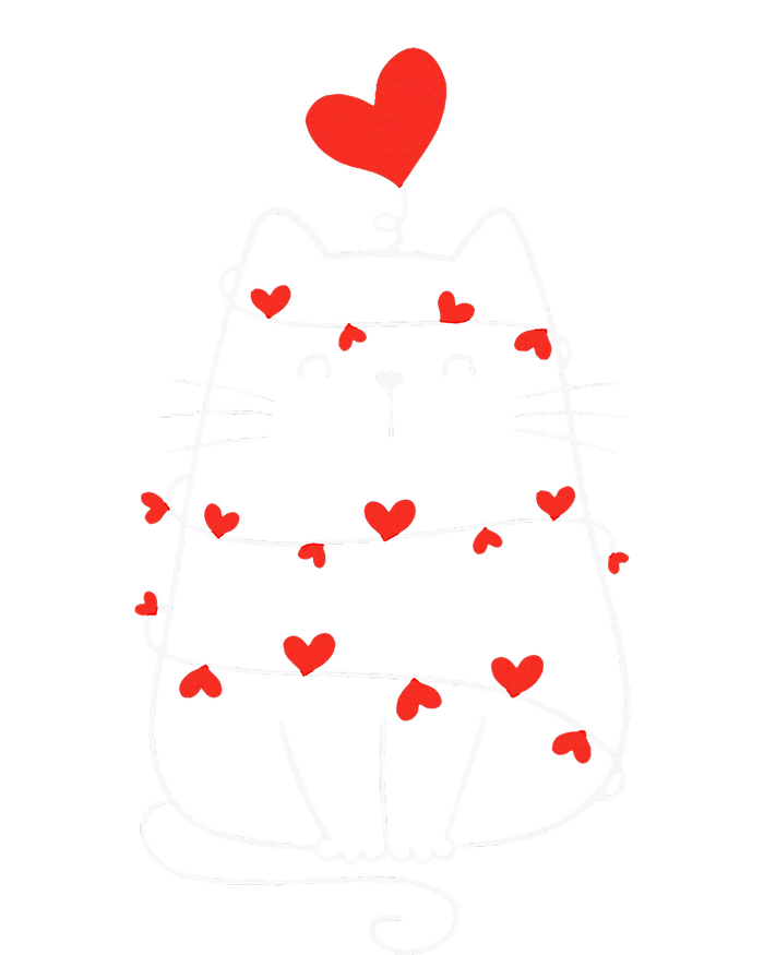 Funny Heart Cat ValentineS Day Heart Cat Lover Valentine T-Shirt