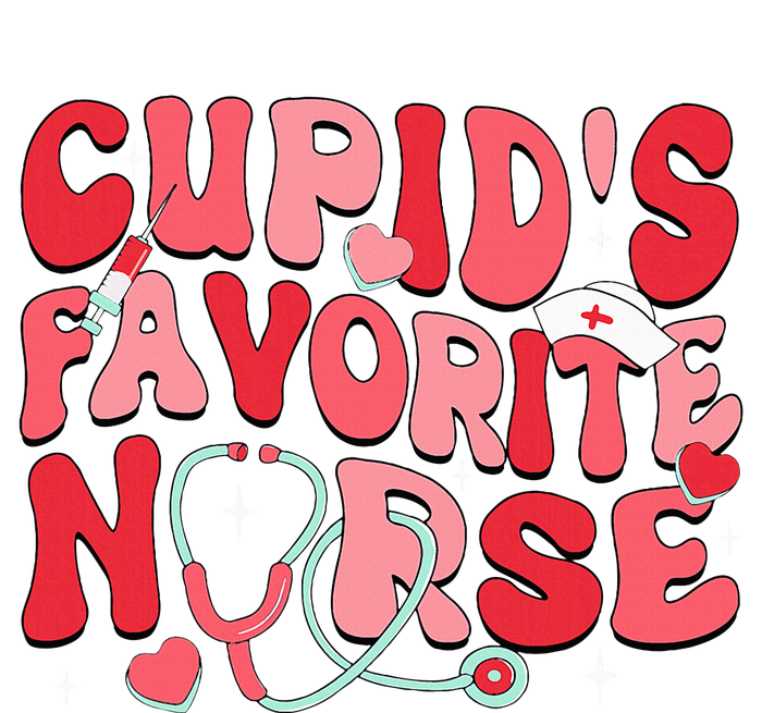 Groovy Cupids Favorite Nurse Valentines Day Nurse Life Performance Long Sleeve Polo