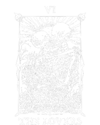 The Lovers Vintage Tarot Card Occult Skeletons Supernaturals T-Shirt