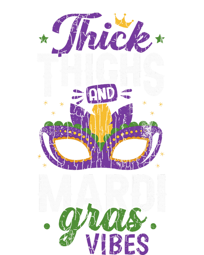 Thick Thighs Mardi Gras Vibes New Orleans Party Graphic Sustainable Beanie