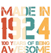 Retro Made In 1924 100 Years Of Being Awesome Birthday Womens Funnel Neck Pullover Hood