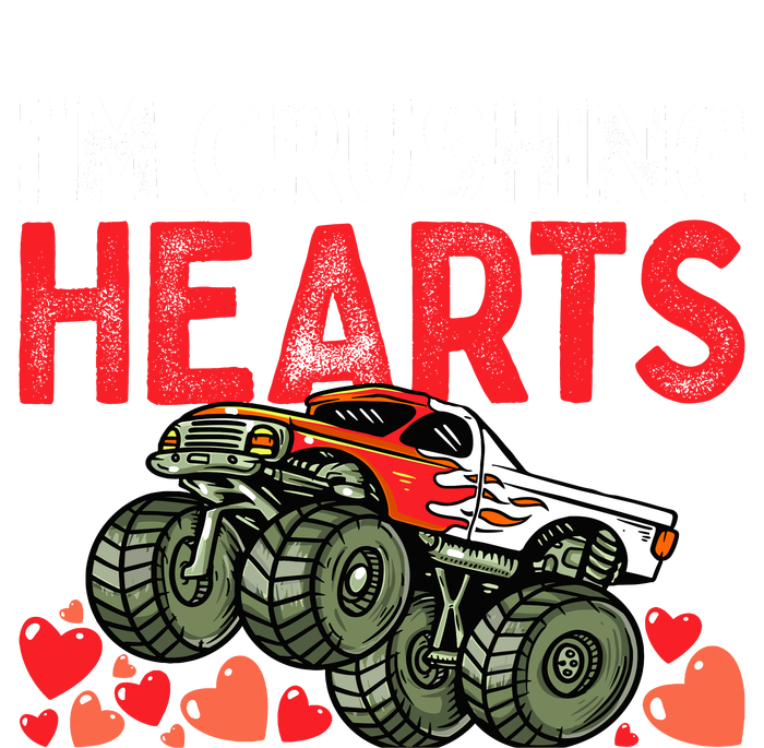 I Crush Hearts Monster Truck Boy Valentines Day Snapback Five-Panel Rope Hat