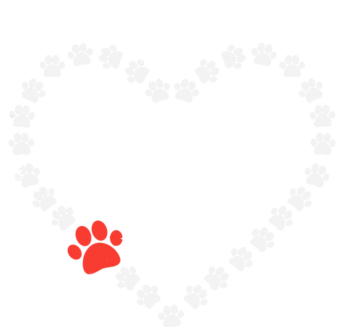 Valentines Day Paw Print Heart Dog Cat Owner Women's T-Shirt