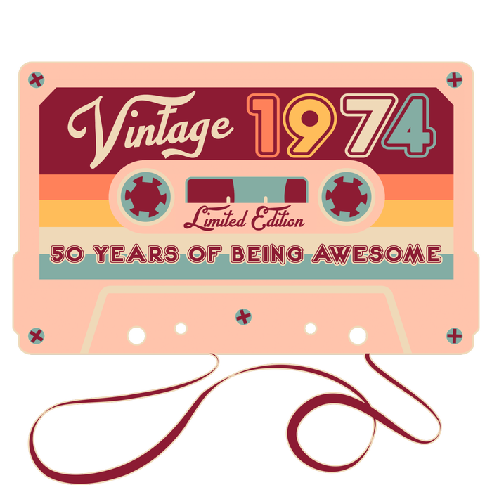 Cute Cassette Tape Limited Edition Vintage 1974 50 Years Of Being Awesome The Baniff Cuffed Pom Beanie