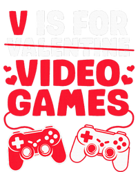 V Is For Video Games Valentines Day Gamer Full-Length Apron With Pockets