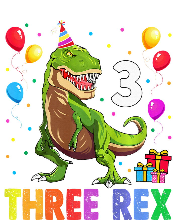 Three Rex 3rd Birthday Third Dinosaur 3 Year Old T-Shirt