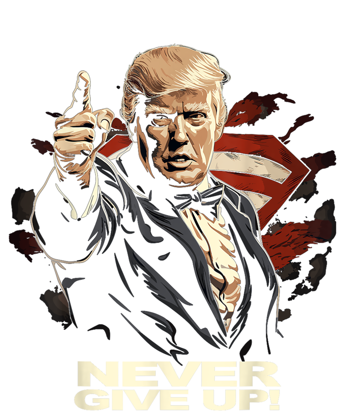 Trump Never Surrender Give Up Graphic Baby Long Sleeve Bodysuit