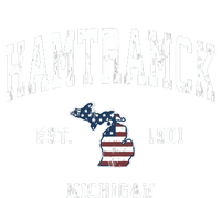 Hamtramck Michigan Mi Vintage American Flag Sports Design High Crown Mesh Back Trucker Hat