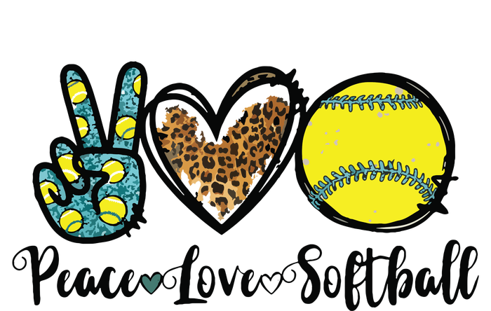 Peace Love Softball For Teen Girl Cute Leopard Softball Women's Flannel Pajama Set