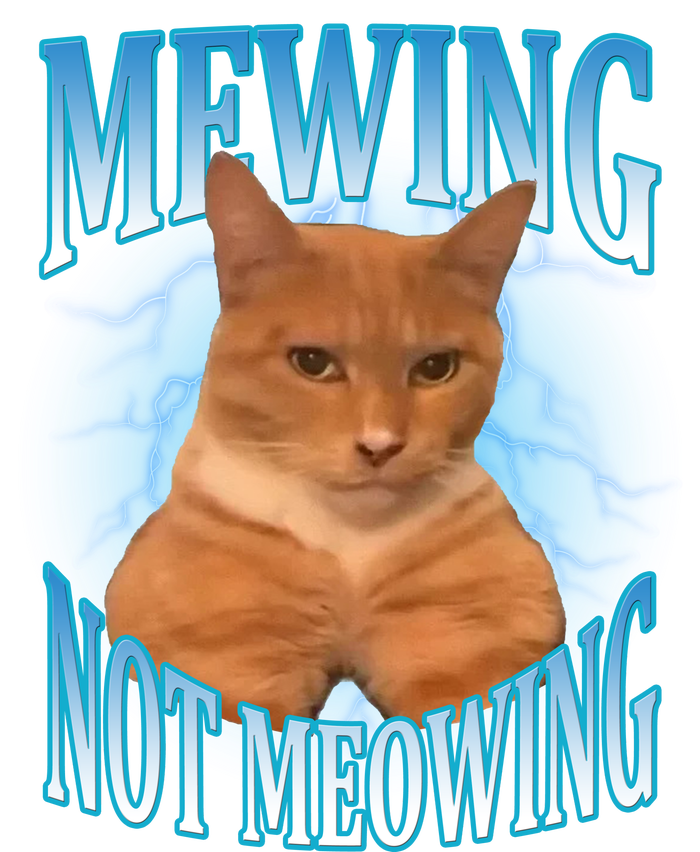 Mewing Not Meowing Funny Cat Meme Ceramic Bell Ornament