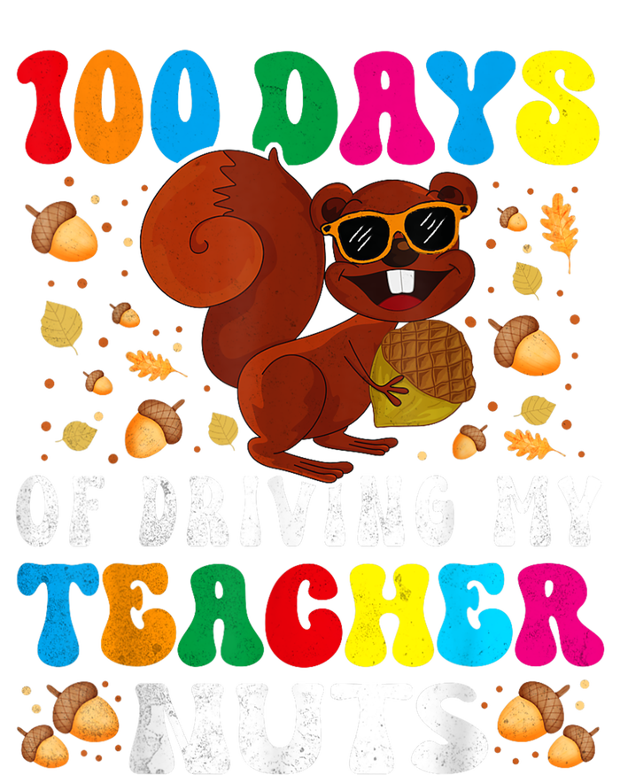 100 Days Of Driving My Teacher Nuts Squirrel Days Of School Women's Racerback Cropped Tank