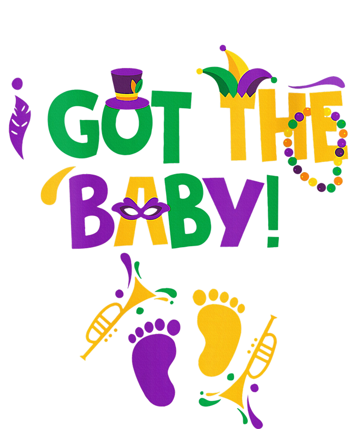 I Got The Baby Pregnancy Announcement Funny Mardi Gra Baby Long Sleeve Bodysuit