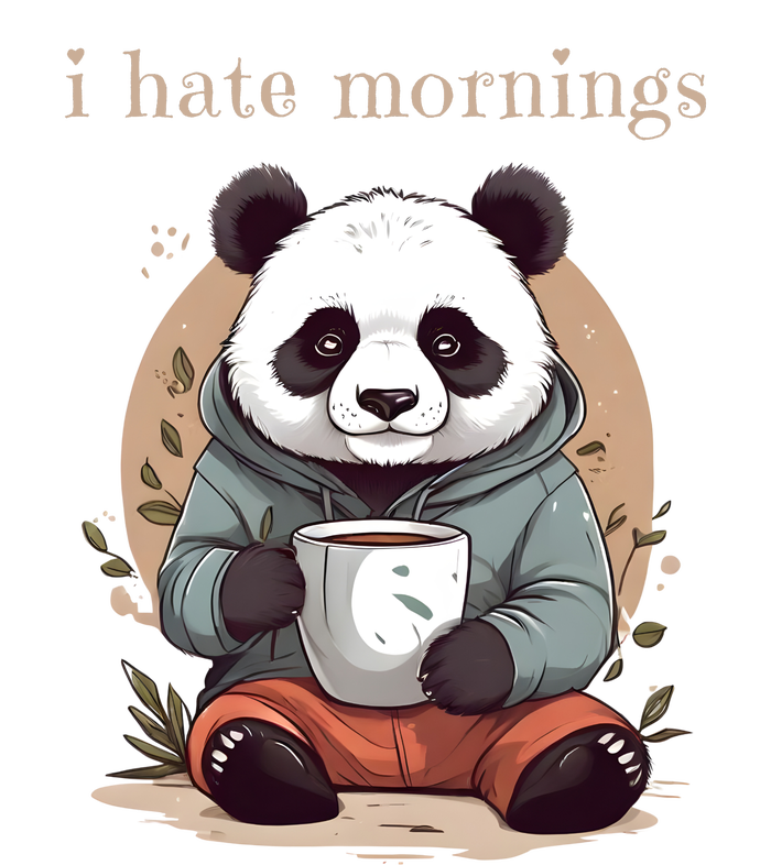 I Hate Mornings Panda T-Shirt