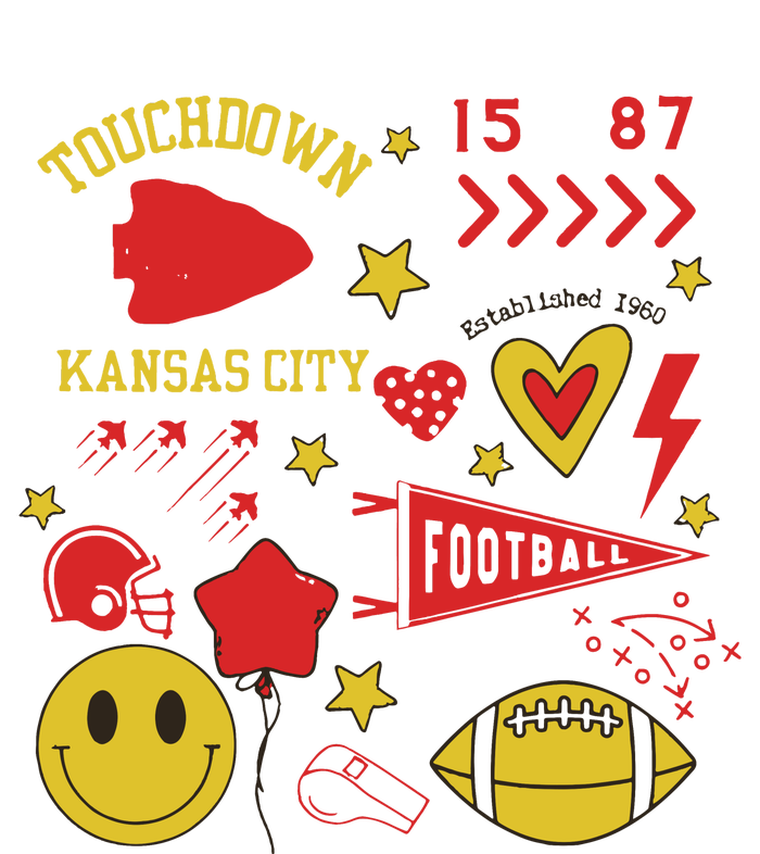 Touchdown 15 87 Kansas City Chief Football Est 1960 Tall T-Shirt