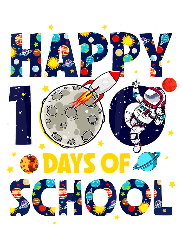 100 Day Of School Outer Space For Student Teacher Women's Knotted Racerback Tank