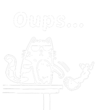 Cat Oups Coffee Funny Cool Cat With Sunglasses T-Shirt