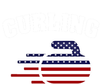 America Curling Rock American Curlers Usa Flag Winter Sports Gift Pom Pom 12in Knit Beanie