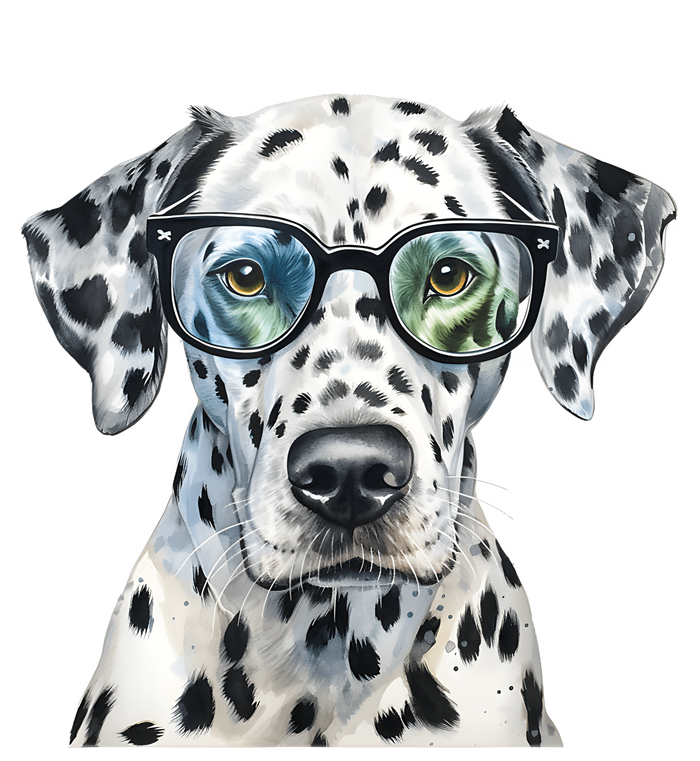 Dalmatian Watercolor Dog Wearing Glasses Sustainable Bucket Hat