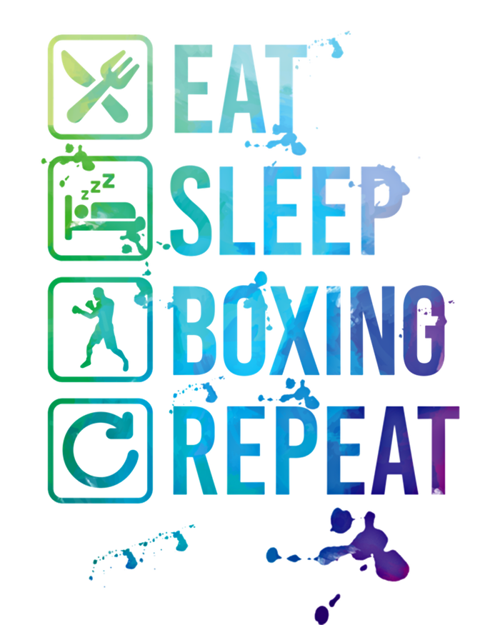 Boxing Eat Sleep Repeat Watercolor Gift 7-Panel Snapback Hat