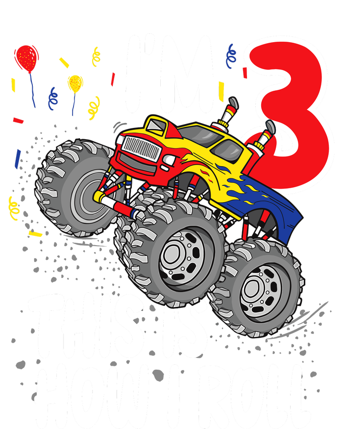  3 Year Old 3rd Birthday Boy Monster Truck Car Tank Top