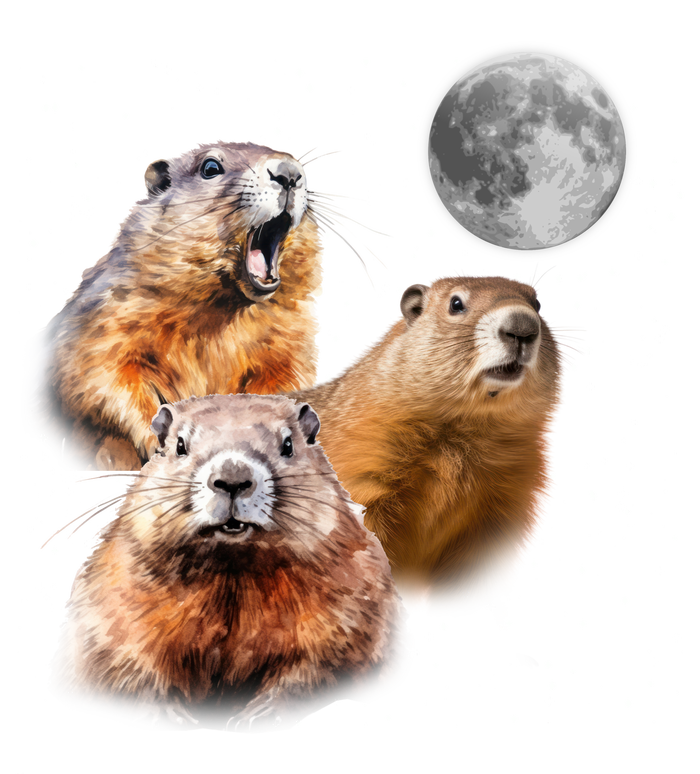 Groundhog Head Moon Funny Groundhog Day T-Shirt