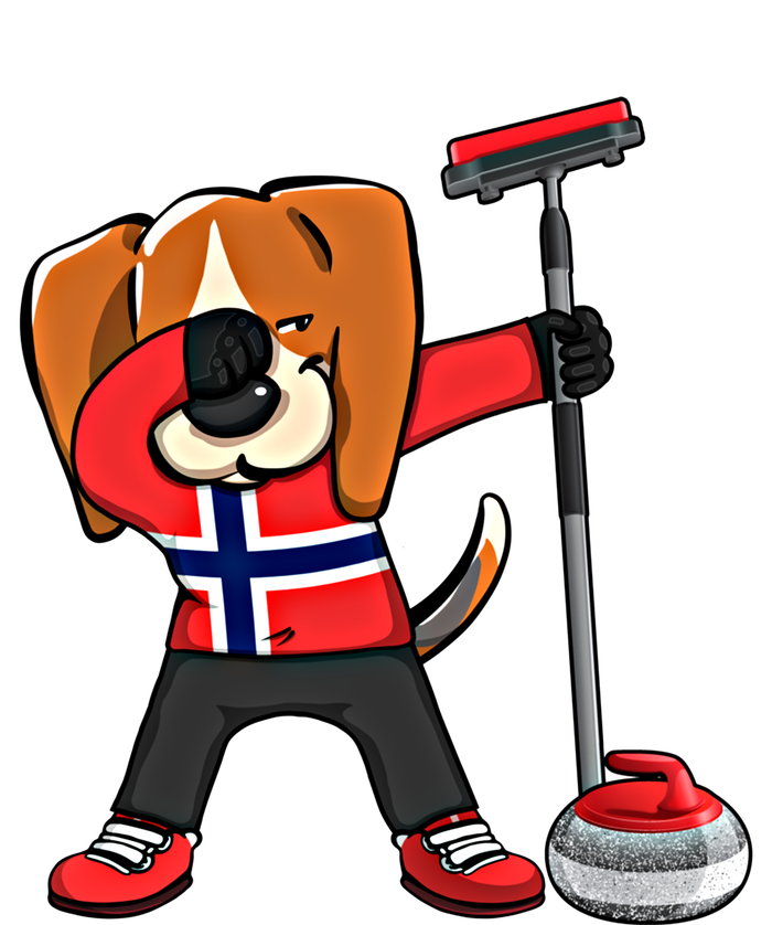 Dabbing Beagle Dog Norway Curling Lovers Jersey Winter Sport Gift T-Shirt