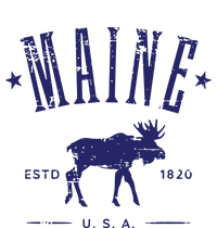 Maine Usa With Moose Distressed Design Souvenir Dry Zone Grid Polo