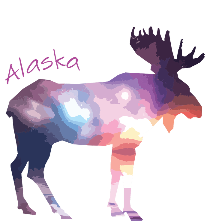 Alaska Moose Within The Borealis And The Polar Sky Women's Knotted Racerback Tank