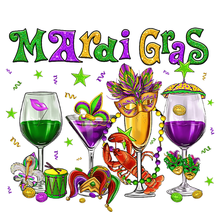 Mardi Gras Glass Of Wine Drinking Team Wine Festival Parade T-Shirt