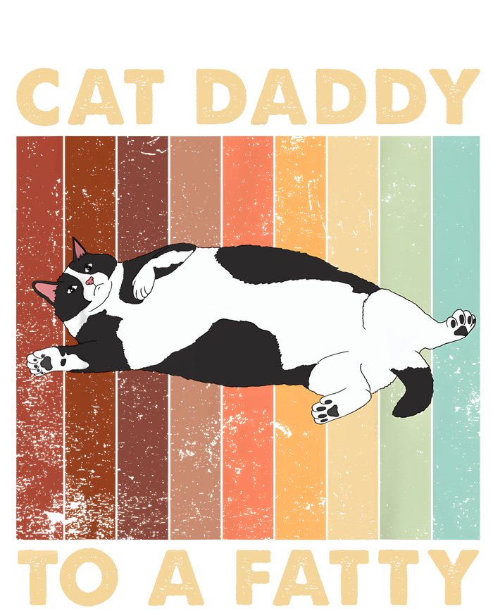 Retro Fat Chonk Dad Funny Cat Daddy To A Fatty Coaster