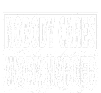 Vintage Nobody Cares Work Harder Motivational Quote Striped Beanie with Solid Band