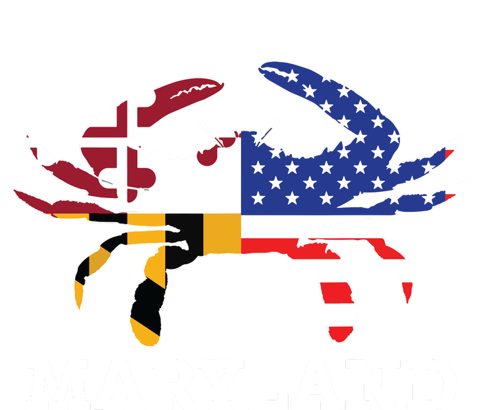 Maryland State American Usa Flag Blue Crab Women's V-Neck T-Shirt