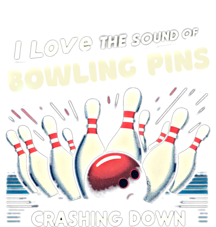 I Love The Sound Of Bowling Pins Crashing Down Funny Bowling Cool Gift Women's Crop Top Tee