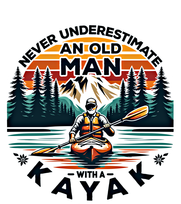 Kayak Kayaker Never Underestimate An Old With A Kayak Gift Striped Beanie with Solid Band