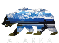 Alaskan Bear With Lake Mountain Souvenir T-Shirt