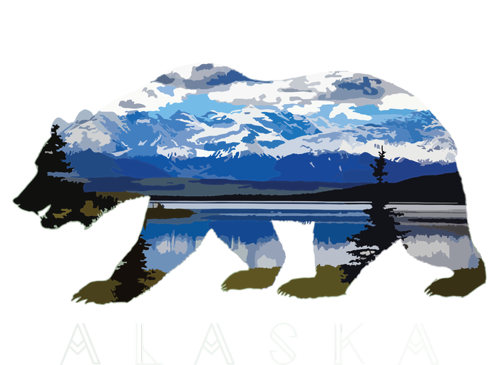 Alaskan Bear With Lake Mountain Souvenir T-Shirt