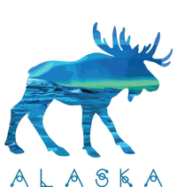 Alaskan Moose With Borealis Snow Scene Youth Performance Sprint T-Shirt