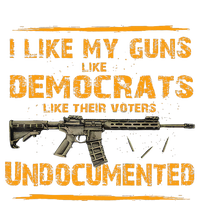 I Like My Guns Like Democrats Like Their Voters Undocumented Striped Beanie with Solid Band