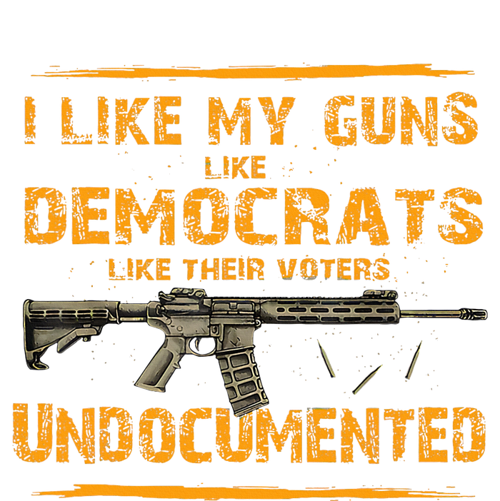 I Like My Guns Like Democrats Like Their Voters Undocumented Striped Beanie with Solid Band