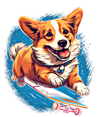 Retro Skateboarding Corgi Dog Skateboard Gift Performance Long Sleeve Polo